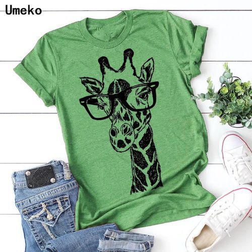 New summer giraffe print t-shirt women's cartoon casual t-shirt women's short sleeve top t-shirt women's clothes, Silver
New summer giraffe print t-shirt women's cartoon casual t-shirt women's short sleeve top t-shirt women's clothes, Silver