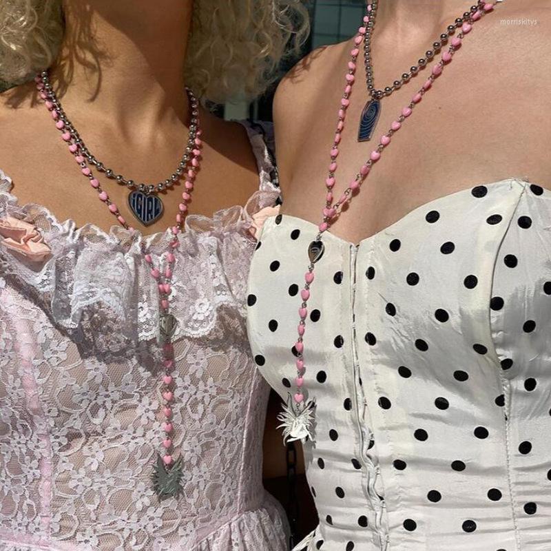 Pendant Necklaces Cute Sweet Pink Heart Igirl Women Harajuku Y2k Girls Long Chains Necklace Punk Chic Sweater Chain Cwn0010-5
Pendant Necklaces Cute Sweet Pink Heart Igirl Women Harajuku Y2k Girls Long Chains Necklace Punk Chic Sweater Chain Cwn0010-5