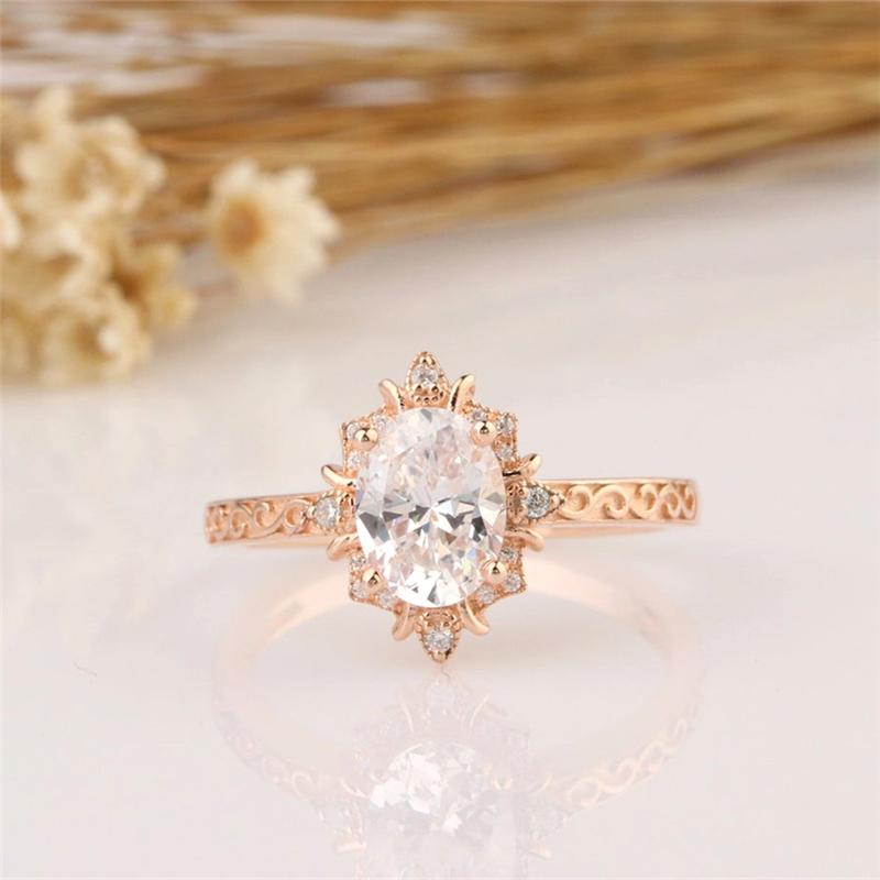 Cluster Rings RandH 14K Yellow Solid Gold 1.5 8 6mm Oval Cut Retro Style Jewelry Women's Engagement Wedding For Anniversary GiftsCluster
Cluster Rings RandH 14K Yellow Solid Gold 1.5 8 6mm Oval Cut Retro Style Jewelry Women's Engagement Wedding For Anniversary GiftsCluster
