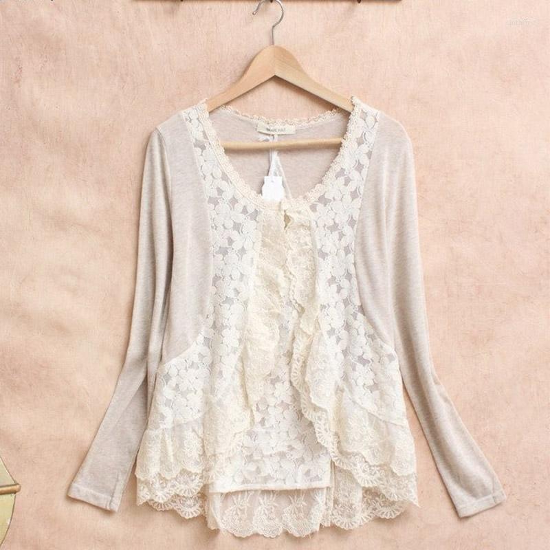 Women's Blouses Japanese Mori Girl Sweet Shirt Women Lace Ruffle Cute Long Sleeve Embroidery Cotton Linen Female Knitted Blusas Cardigan, Biege
Women's Blouses Japanese Mori Girl Sweet Shirt Women Lace Ruffle Cute Long Sleeve Embroidery Cotton Linen Female Knitted Blusas Cardigan, Biege