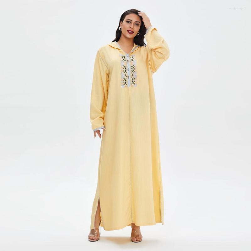 Ethnic Clothing Ramadan Eid Hooded Abaya Dubai Muslim Arabic Dress Women's Islam Robe Longue Jelaba Femme Musulman Kaftan F2840
Ethnic Clothing Ramadan Eid Hooded Abaya Dubai Muslim Arabic Dress Women's Islam Robe Longue Jelaba Femme Musulman Kaftan F2840