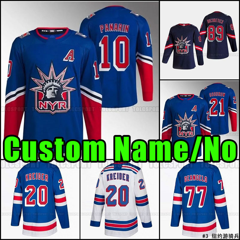 Hockey jerseys CUSTOM Mika Zibanejad Rangers 2022-23 Reverse Retro Jersey New York Igor Shesterkin Jacob Trouba Ryan Lindgren Adam Fox Kaapo Kakko Artemi, As shown
Hockey jerseys CUSTOM Mika Zibanejad Rangers 2022-23 Reverse Retro Jersey New York Igor Shesterkin Jacob Trouba Ryan Lindgren Adam Fox Kaapo Kakko Artemi, As shown