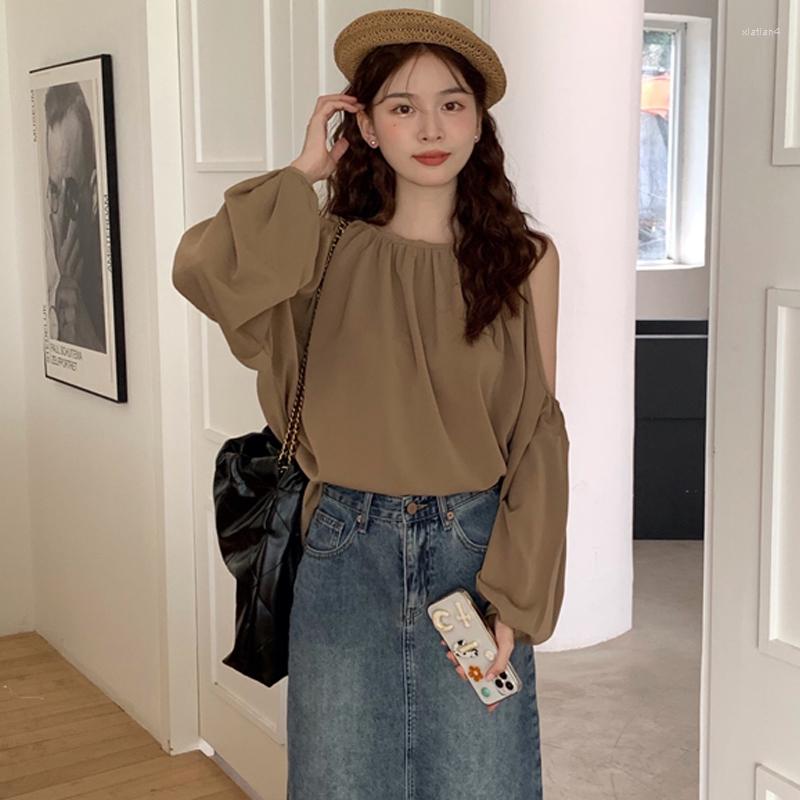 Women's Blouses 2023 Autumn Winter Women's Shirt Korean Long Sleeve Round Neck Off Shoulder Fashion Design Versatile, Khaki
Women's Blouses 2023 Autumn Winter Women's Shirt Korean Long Sleeve Round Neck Off Shoulder Fashion Design Versatile, Khaki