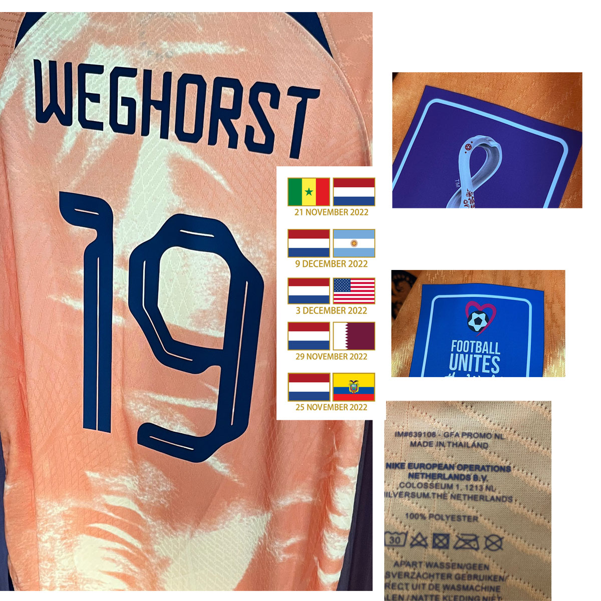 American College Football Wear 2022 Match Worn Player Issue Final Game F.DE JONG WEGHORST Maillot Custom Name Number Sports Jersey, Player version vs ecu
American College Football Wear 2022 Match Worn Player Issue Final Game F.DE JONG WEGHORST Maillot Custom Name Number Sports Jersey, Player version vs ecu