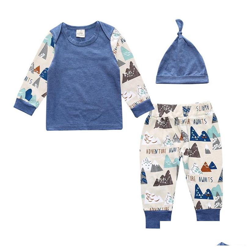 Clothing Sets Baby Shirt Hat Threepiece Mountains Printed Long Sleeve Tees Boy Girls Spring Autumn Suit Cotton 024M Drop Delivery Ki Dhnxe, Choose bellow color
Clothing Sets Baby Shirt Hat Threepiece Mountains Printed Long Sleeve Tees Boy Girls Spring Autumn Suit Cotton 024M Drop Delivery Ki Dhnxe, Choose bellow color