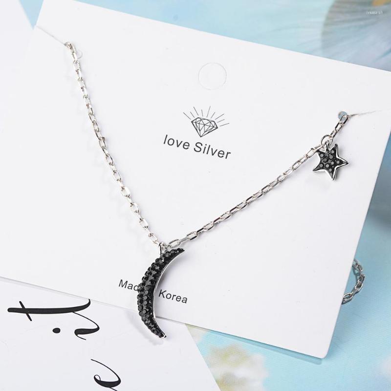 Pendant Necklaces LUTAKU Korean Star Moon Necklace Elegant Temperament Black Zircon Clavicle Chain Accessories Wedding Party Jewelry
Pendant Necklaces LUTAKU Korean Star Moon Necklace Elegant Temperament Black Zircon Clavicle Chain Accessories Wedding Party Jewelry