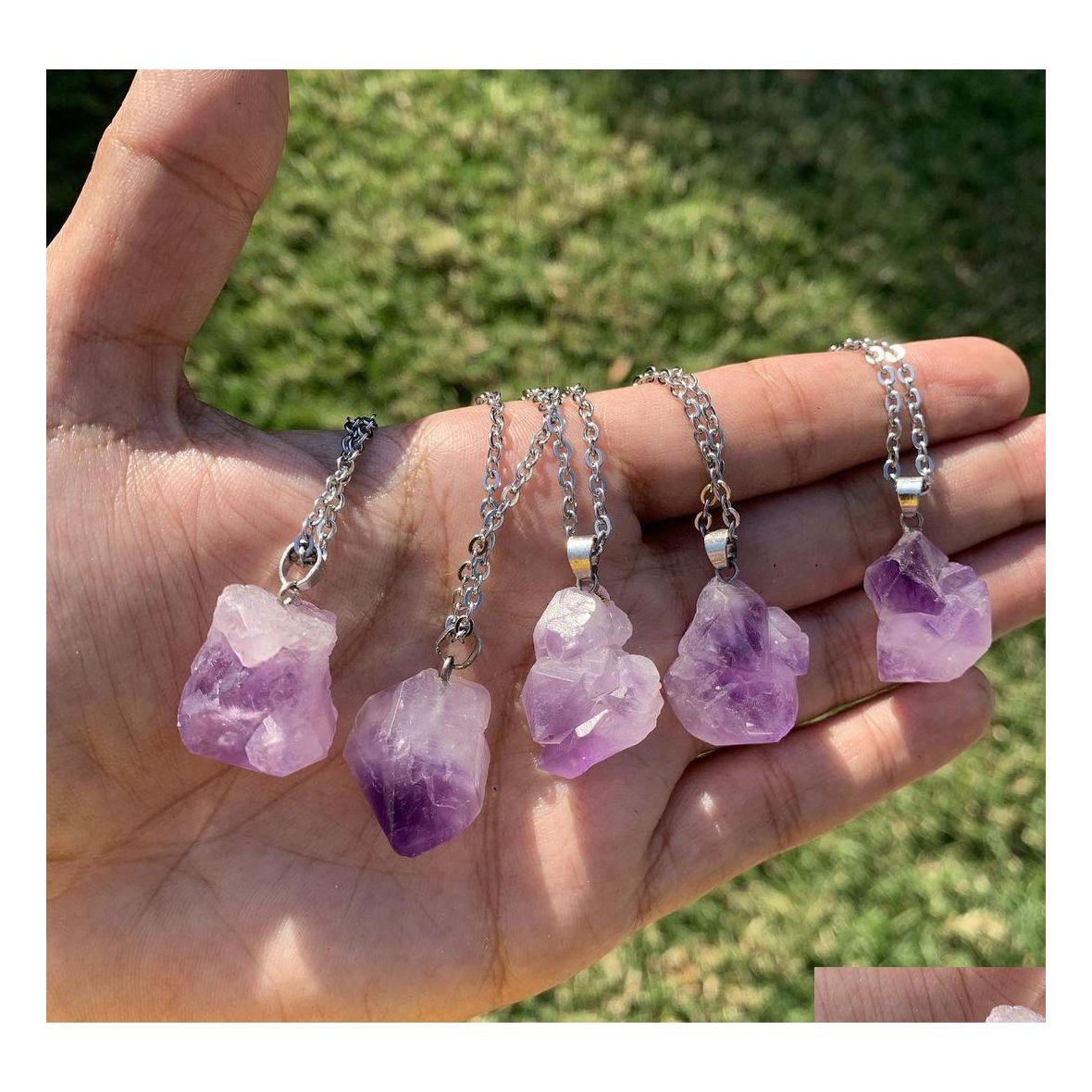 Pendant Necklaces Natural Crystal Stone Irregarity Necklace Reiki Healing Quartz Amethysts For Women Jewely Drop Delivery Jewelry Pen Dhmuj
Pendant Necklaces Natural Crystal Stone Irregarity Necklace Reiki Healing Quartz Amethysts For Women Jewely Drop Delivery Jewelry Pen Dhmuj