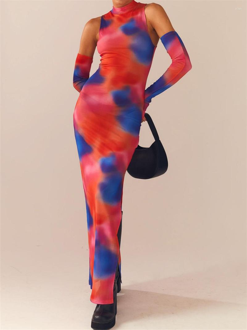 Casual Dresses Puloru Tie-dyed Print Halter Tank Dress With Oversleeves Vintage Spring Summer Sleeveless High Split Wrapped Vestidos, Red
Casual Dresses Puloru Tie-dyed Print Halter Tank Dress With Oversleeves Vintage Spring Summer Sleeveless High Split Wrapped Vestidos, Red