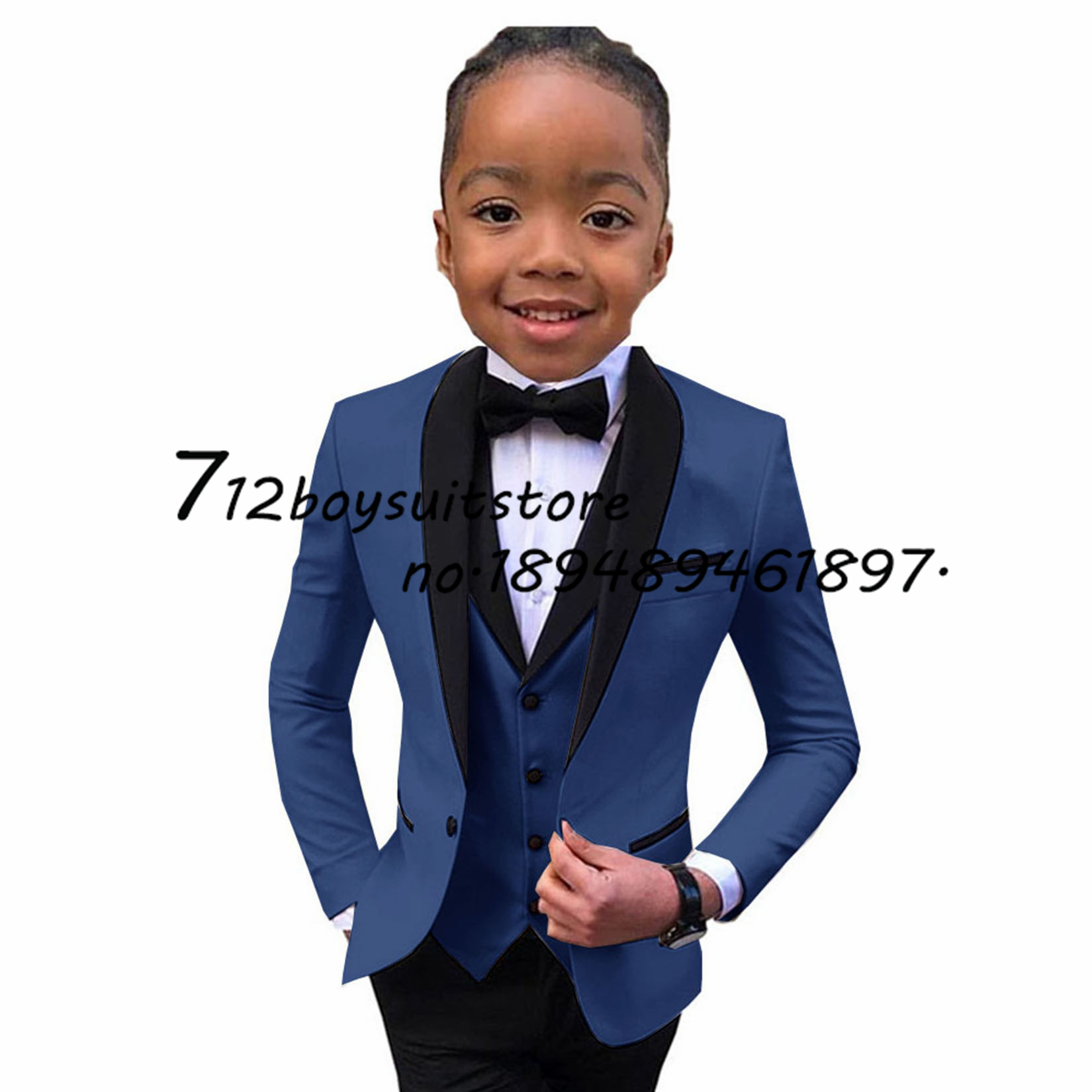 Formal Boys Suit 3 Pieces Wedding Tuxedo Kids Jacket Pants Vest Set Fashion Blazer Child Slim Fit Complete Clothes