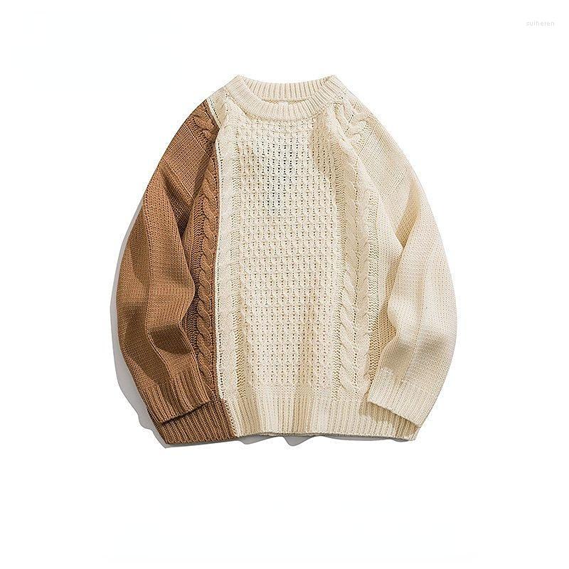 Men's Sweaters Luxury Hip Hop Patchwork Pullover Oversize Sweater Men Fashion Vintage Loose Long Sleeve Harajuku Men's Clothes E156, Khaki
Men's Sweaters Luxury Hip Hop Patchwork Pullover Oversize Sweater Men Fashion Vintage Loose Long Sleeve Harajuku Men's Clothes E156, Khaki