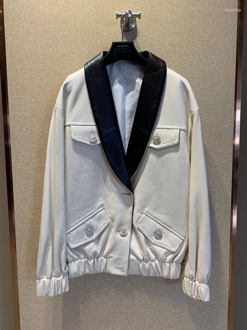 Women' Leather Spring Autumn Designer Women' High Quality Genuine Coat Chic V-neck Jackets C943, Black
Women' Leather Spring Autumn Designer Women' High Quality Genuine Coat Chic V-neck Jackets C943, Black