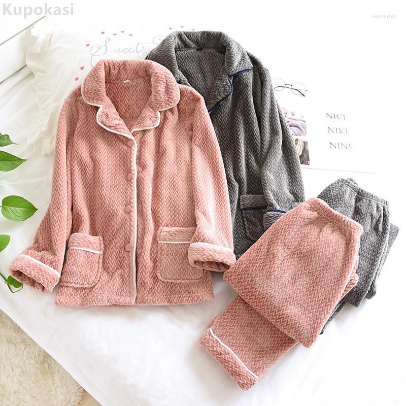 Women's Sleepwear Kupokasi Winter Thick Flannel Pajamas Set Couple 2 Pieces Female Lapel Woman Men Gray Pink Casual Cute For Male, Men01
Women's Sleepwear Kupokasi Winter Thick Flannel Pajamas Set Couple 2 Pieces Female Lapel Woman Men Gray Pink Casual Cute For Male, Men01