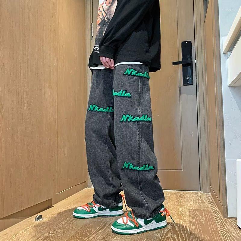 Men' Jeans DEEPTOWN Embroidered Straight Men Retro Y2K Loose Denim Pants Casual Hip Hop Trousers Male Streetwear Fashion Spring, Black
Men' Jeans DEEPTOWN Embroidered Straight Men Retro Y2K Loose Denim Pants Casual Hip Hop Trousers Male Streetwear Fashion Spring, Black