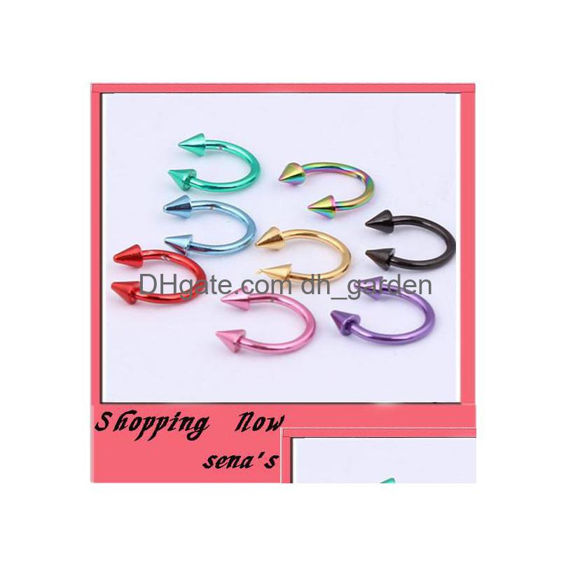 Nose Rings Studs Eyebrow Ring 16G Spike Circars Horseshoes Navel Body Piercing Newelry Drop Delivery Jewelry Dhgarden Dhr3P
Nose Rings Studs Eyebrow Ring 16G Spike Circars Horseshoes Navel Body Piercing Newelry Drop Delivery Jewelry Dhgarden Dhr3P