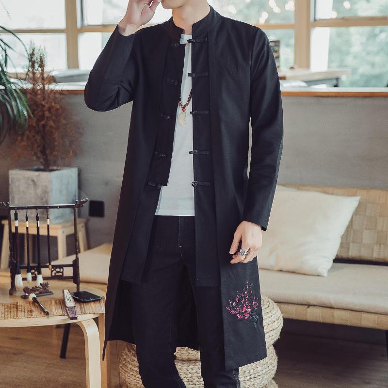 Ethnic Clothing Chinese Style Men's Medium Length Windbreaker Cotton Coil Buckle Retro National Coat Plum Blossom Pine Embroidery
Ethnic Clothing Chinese Style Men's Medium Length Windbreaker Cotton Coil Buckle Retro National Coat Plum Blossom Pine Embroidery