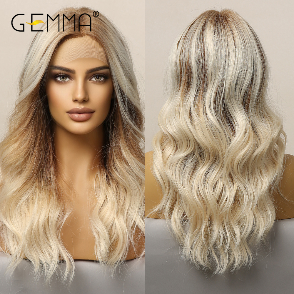 Human Hair Wigs GEMMA Long Wavy Omber Brown Blonde Lace Front for Women Middle Part Synthetic Wig Heat Resistant Cosplay Daily 230217, Ombre color
Human Hair Wigs GEMMA Long Wavy Omber Brown Blonde Lace Front for Women Middle Part Synthetic Wig Heat Resistant Cosplay Daily 230217, Ombre color