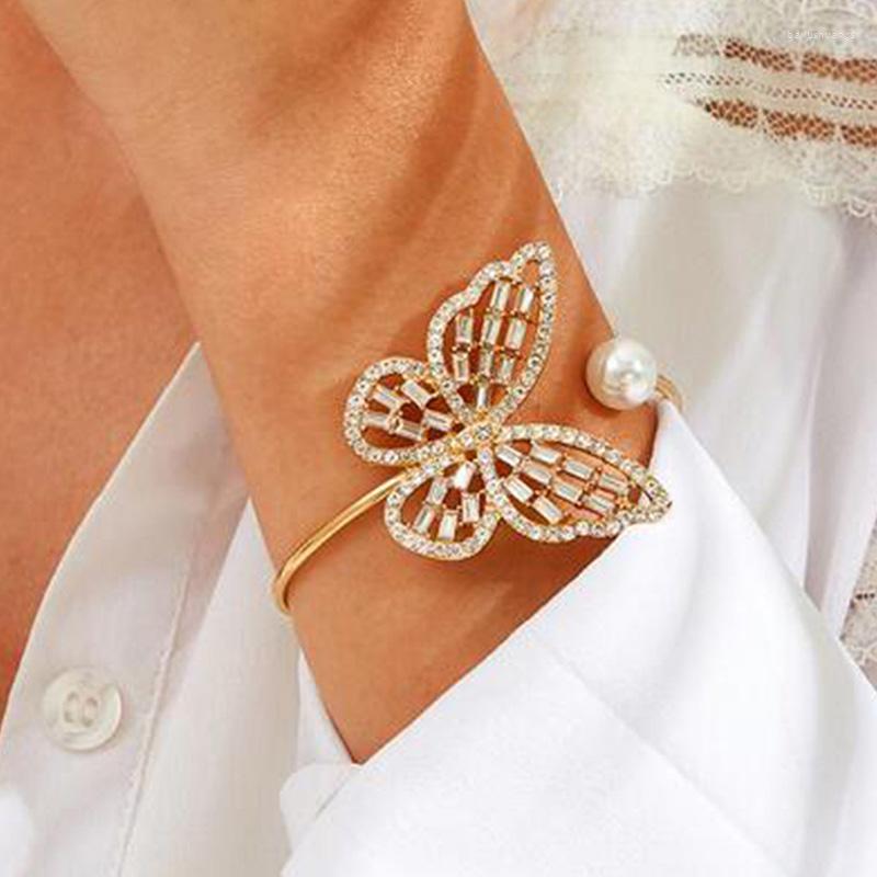 Bangle Fashion Temperament Hollow Zircon Butterfly Bracelet Exaggerated Pearl Crystals Opening Adjustable Wristband Women Jewelry
Bangle Fashion Temperament Hollow Zircon Butterfly Bracelet Exaggerated Pearl Crystals Opening Adjustable Wristband Women Jewelry