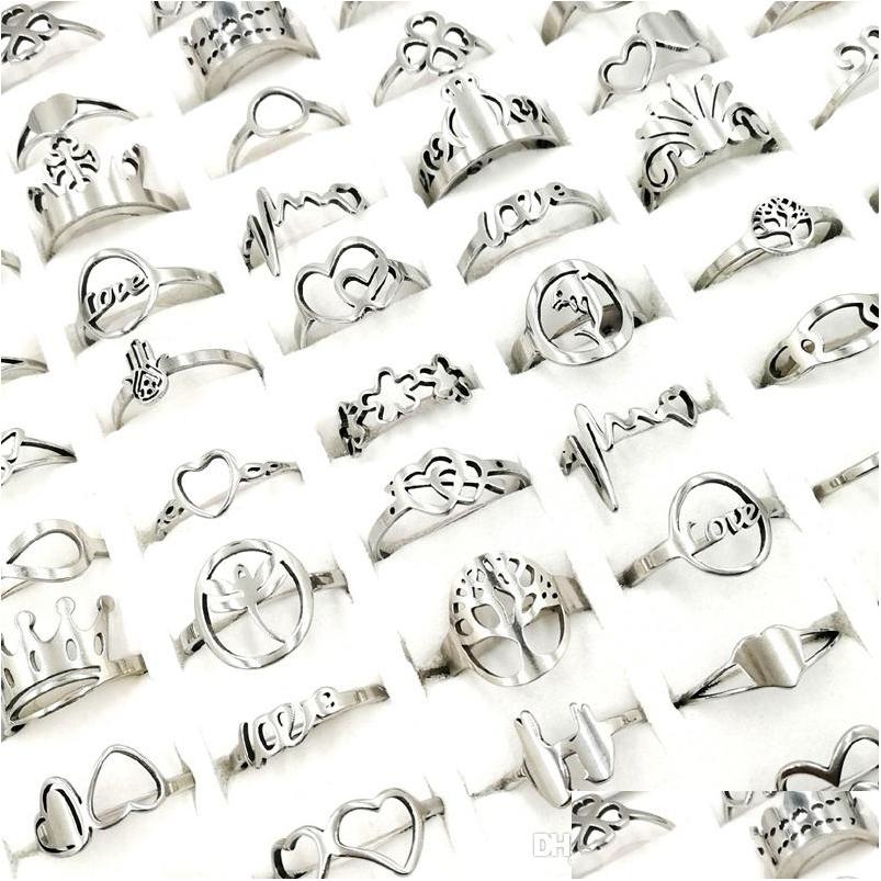 Car Dvr Band Rings Fashion 30Pcs/Pack Hollowing Out Sier Mens And Womens Stainless Steel Finger Ring Mix Style Jewelry Engagement Ch Dhjbm
Car Dvr Band Rings Fashion 30Pcs/Pack Hollowing Out Sier Mens And Womens Stainless Steel Finger Ring Mix Style Jewelry Engagement Ch Dhjbm
