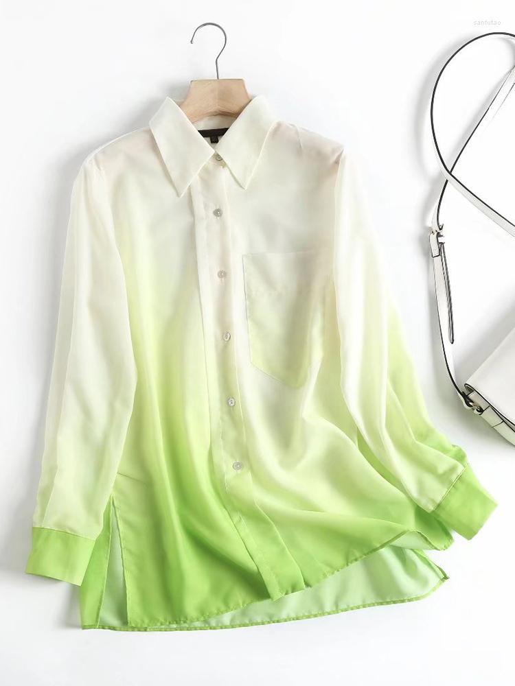 Women' Blouses YENKYE 2023 Fashion Women Gradient Thin Shirt Long Sleeve Female Loose Simple Casual Tops, Picture shown
Women' Blouses YENKYE 2023 Fashion Women Gradient Thin Shirt Long Sleeve Female Loose Simple Casual Tops, Picture shown