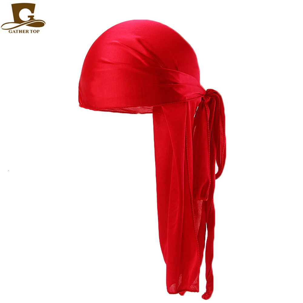 Headbands Wholesale Durag Men Solid Color Silk Durag Breathable Turban Fashion Hair Bands 13Pcspackage 230217