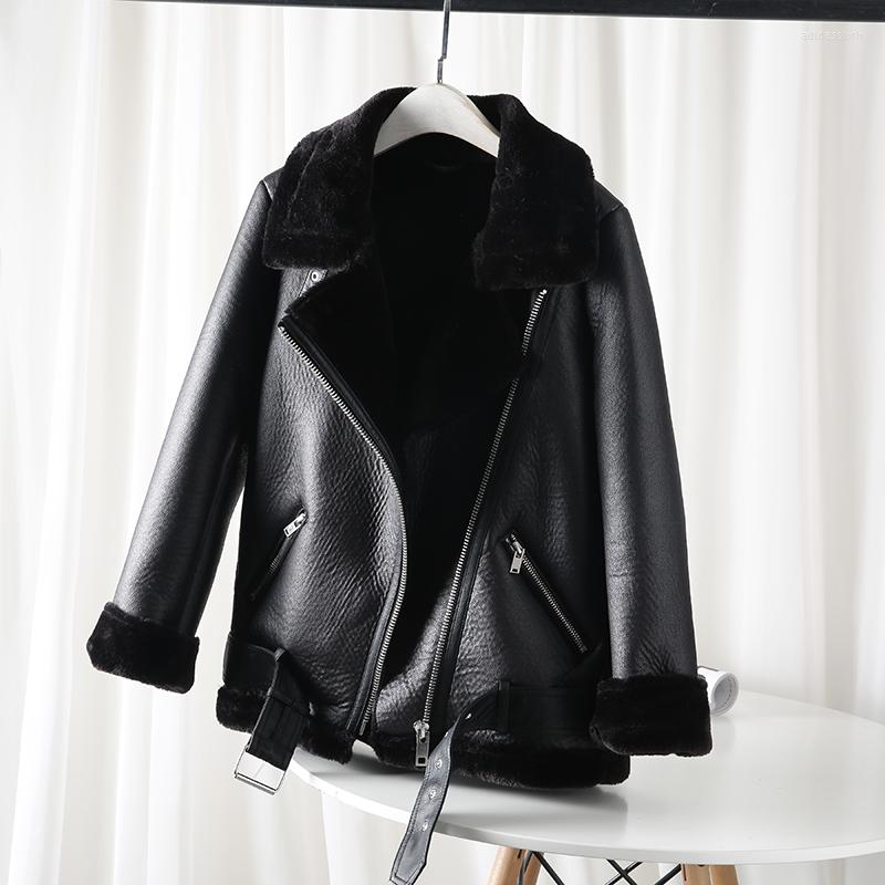 Women's Fur Winter Women's Warm Leather Jacket 2023 Clothing Thickened Lamb Wool Rider Faux Motorcycle Coats, White
Women's Fur Winter Women's Warm Leather Jacket 2023 Clothing Thickened Lamb Wool Rider Faux Motorcycle Coats, White