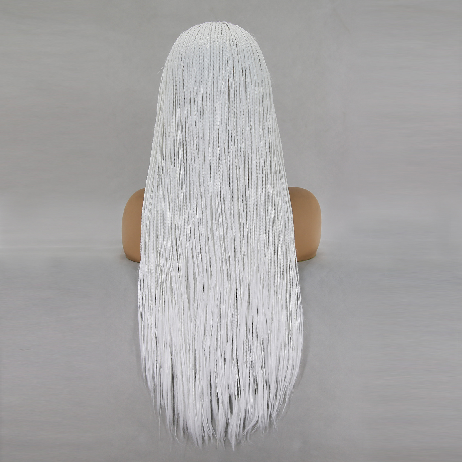 Human Hair Wigs BTWTRY White Micro Braided Synthetic Lace Front with Baby Heat Resistant Fiber Box Braids Wig for Black Womne 230217