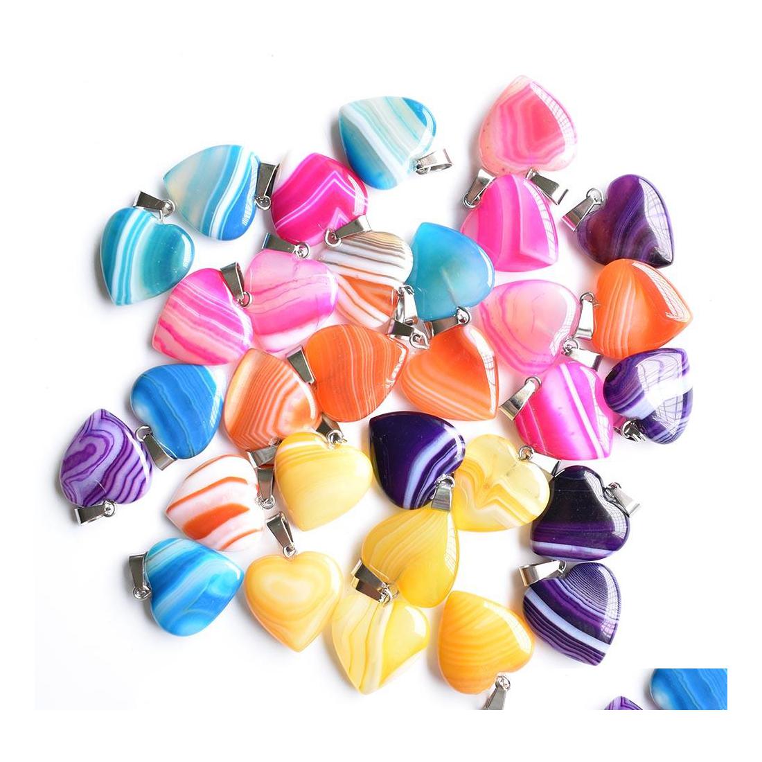 Charms Mix Natural Stone Stripe Agates Heart Pendants Fashion Healing Pendum Necklace Making Accessories Carshop2006 Drop Delivery J Dhijf
Charms Mix Natural Stone Stripe Agates Heart Pendants Fashion Healing Pendum Necklace Making Accessories Carshop2006 Drop Delivery J Dhijf