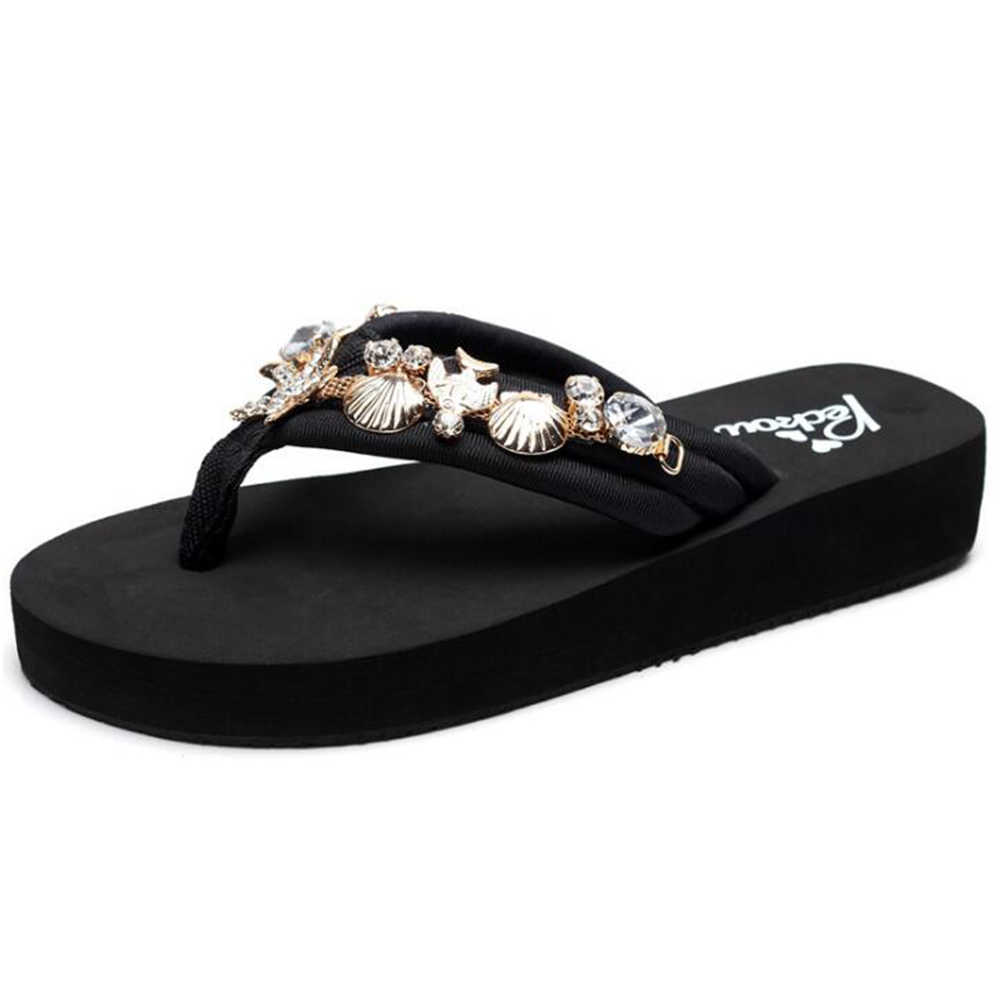 Slipper Children Beach Flip Flops Summer Outdoor Slippers Sandals Parent-child Fashion Metal decoration Slippers Girl Footwear sh273 W0217