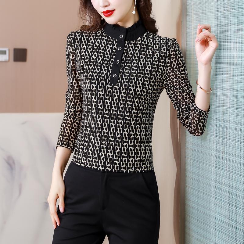 Women's Blouses Korean Fashion Mesh Women Lace Long Sleeve Shirts Navy Office Lady Blusas Femininas Elegante Ladies Tops, Black
Women's Blouses Korean Fashion Mesh Women Lace Long Sleeve Shirts Navy Office Lady Blusas Femininas Elegante Ladies Tops, Black