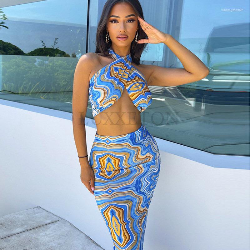 Work Dresses Print Halter Sexy Cut Out Crop Top Dress Sets Fashion Outfit Summer And Skirts Matching Set Club Party Clothes, Blue
Work Dresses Print Halter Sexy Cut Out Crop Top Dress Sets Fashion Outfit Summer And Skirts Matching Set Club Party Clothes, Blue