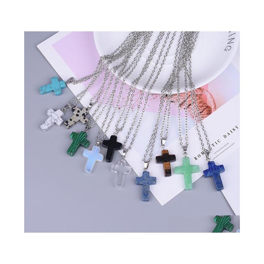 Pendant Necklaces Fashion Sier Plated Coss Crystal Necklace Opal Turquoise Natural Stone Druzy Jewelry Stainless Steel Chain Drop De Dhzlm
Pendant Necklaces Fashion Sier Plated Coss Crystal Necklace Opal Turquoise Natural Stone Druzy Jewelry Stainless Steel Chain Drop De Dhzlm