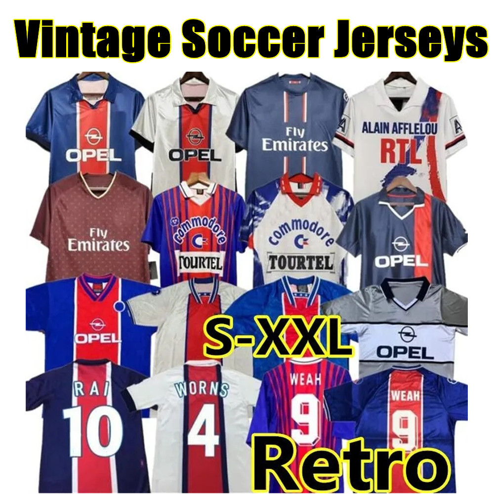 OKOCHA Retro SOCCER JERSEYs paris 93 94 95 96 LEROY ADAILTON 98 99 00 01 02 03 90 92 classic RAI ANELKA Ibrahimovic RONALDINHO SIMONE LLACER PSGS football shirts WEAH