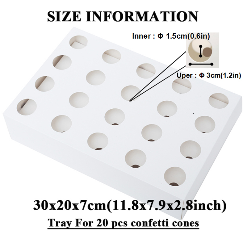 Banner Flags Confetti cone holder FEESTIGO natural confetti cones holder for wedding decoration White-Kraft confetti cones stand box tray 230217
