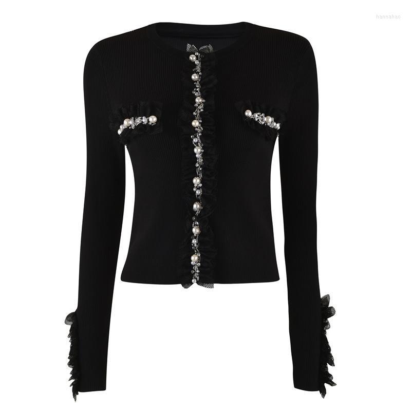 Women' Jackets High Quality Beaded Pearl Soft Waxy Sweater Black Knitted Long Sleeve Cardigan Tops 2023 Autumn Women' Clothing
Women' Jackets High Quality Beaded Pearl Soft Waxy Sweater Black Knitted Long Sleeve Cardigan Tops 2023 Autumn Women' Clothing