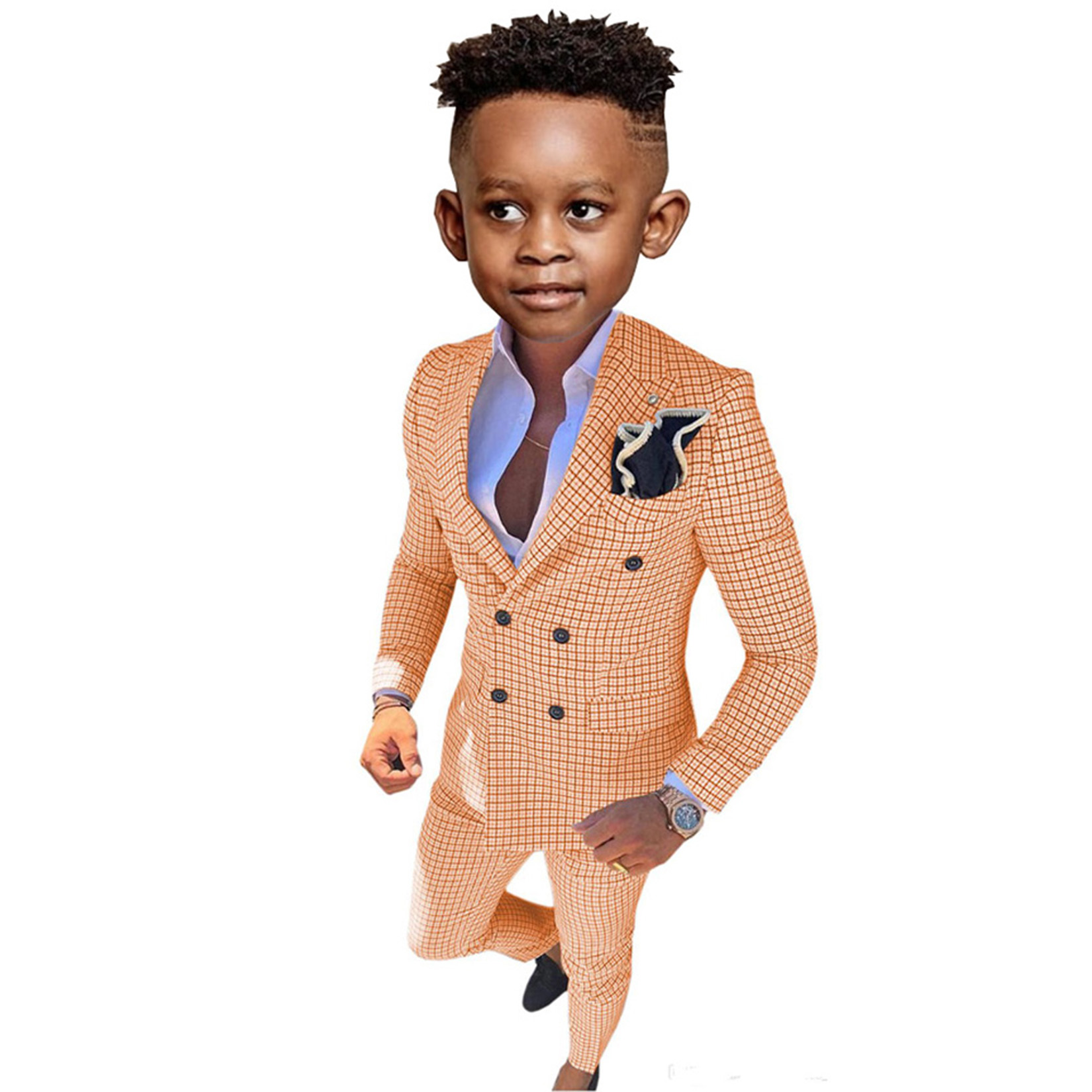 Formal Boy's Suit Wedding Wear Kids Jacket Pants 2-piece Set Child Suits Fashion Double Breasted Blazer Children Tuxedo Clothes