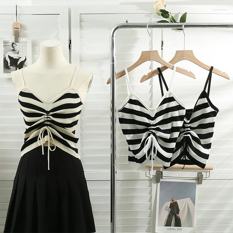 Women's Tanks Camisole Crop Top Girls Draw String Striped Tank Tops Woman Summer Knitted Thin Camis, White stripes
Women's Tanks Camisole Crop Top Girls Draw String Striped Tank Tops Woman Summer Knitted Thin Camis, White stripes