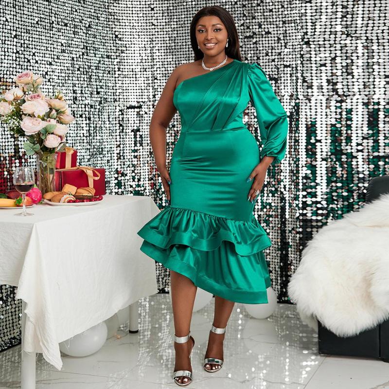 Plus Size Dresses Dress Large Women One Shoulder Open Back Wrinkle Irregular High Elastic Ruffle Party Women's Elegant, Malachite green
Plus Size Dresses Dress Large Women One Shoulder Open Back Wrinkle Irregular High Elastic Ruffle Party Women's Elegant, Malachite green