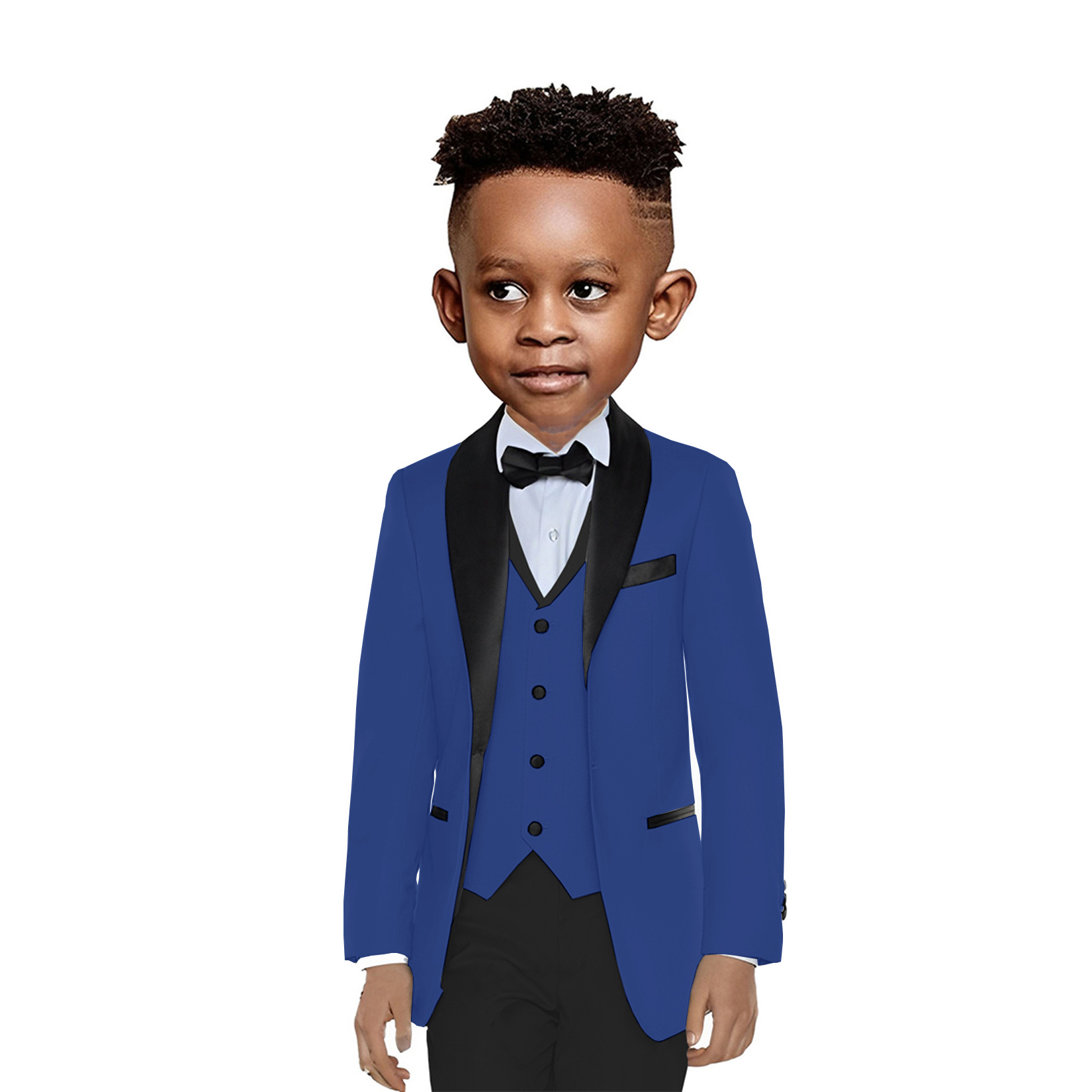 Boys Wedding Suit Jacket Pants Vest 3 Pieces Set Shawl Collar Blazer Fashion Kids Clothes with Bow Tie