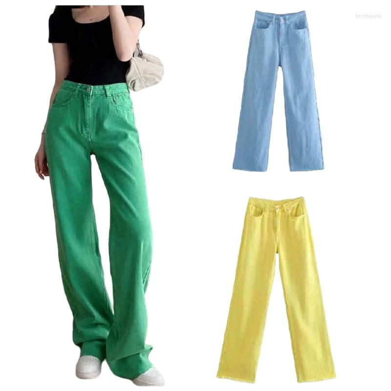 Women's Jeans Female Woman Elegant Candy Colors Washed Casual High Waist Loose Wide Leg For Women, Yellow
Women's Jeans Female Woman Elegant Candy Colors Washed Casual High Waist Loose Wide Leg For Women, Yellow