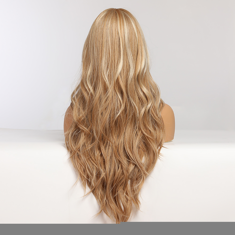 Synthetic Wigs EASIHAIR Long Blonde Ombre for Women Wig Middle Part High Density Temperature Wavy Cosplay Heat Resistant 230217