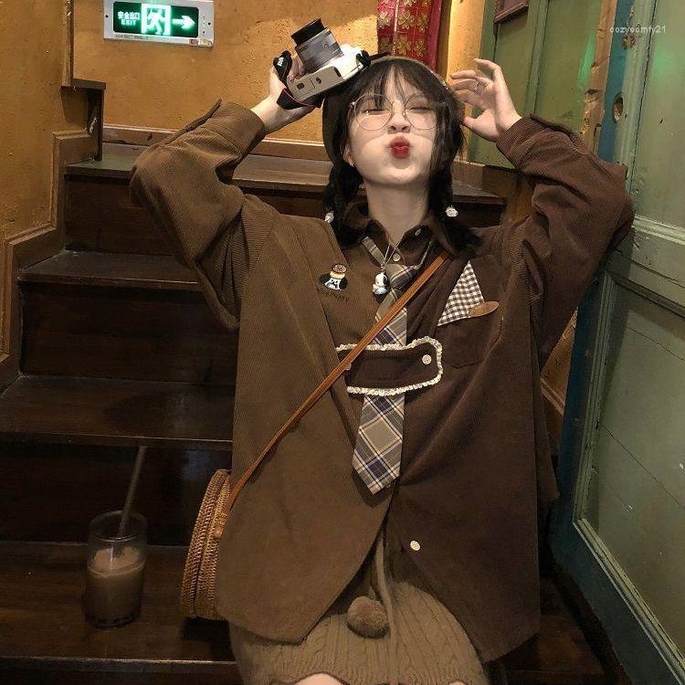 Women' Jackets Vintage Jacket Brown Long Sleeve Shirt Women Harajuku Korean Fashion Patchwork Oversized Female Y2K Tops 2023, Shirts and ties b
Women' Jackets Vintage Jacket Brown Long Sleeve Shirt Women Harajuku Korean Fashion Patchwork Oversized Female Y2K Tops 2023, Shirts and ties b