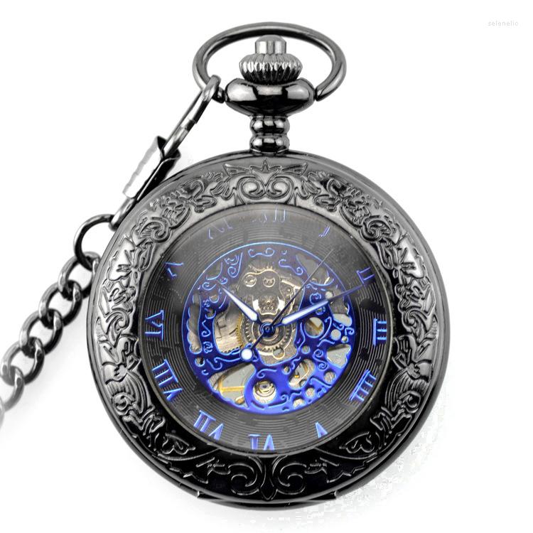 Pocket Watches Blue Clock Skeleton Watch Automatic Mechanical Men Vintage Hand Wind Necklace & Fob With Chain, 37cm chain
Pocket Watches Blue Clock Skeleton Watch Automatic Mechanical Men Vintage Hand Wind Necklace & Fob With Chain, 37cm chain