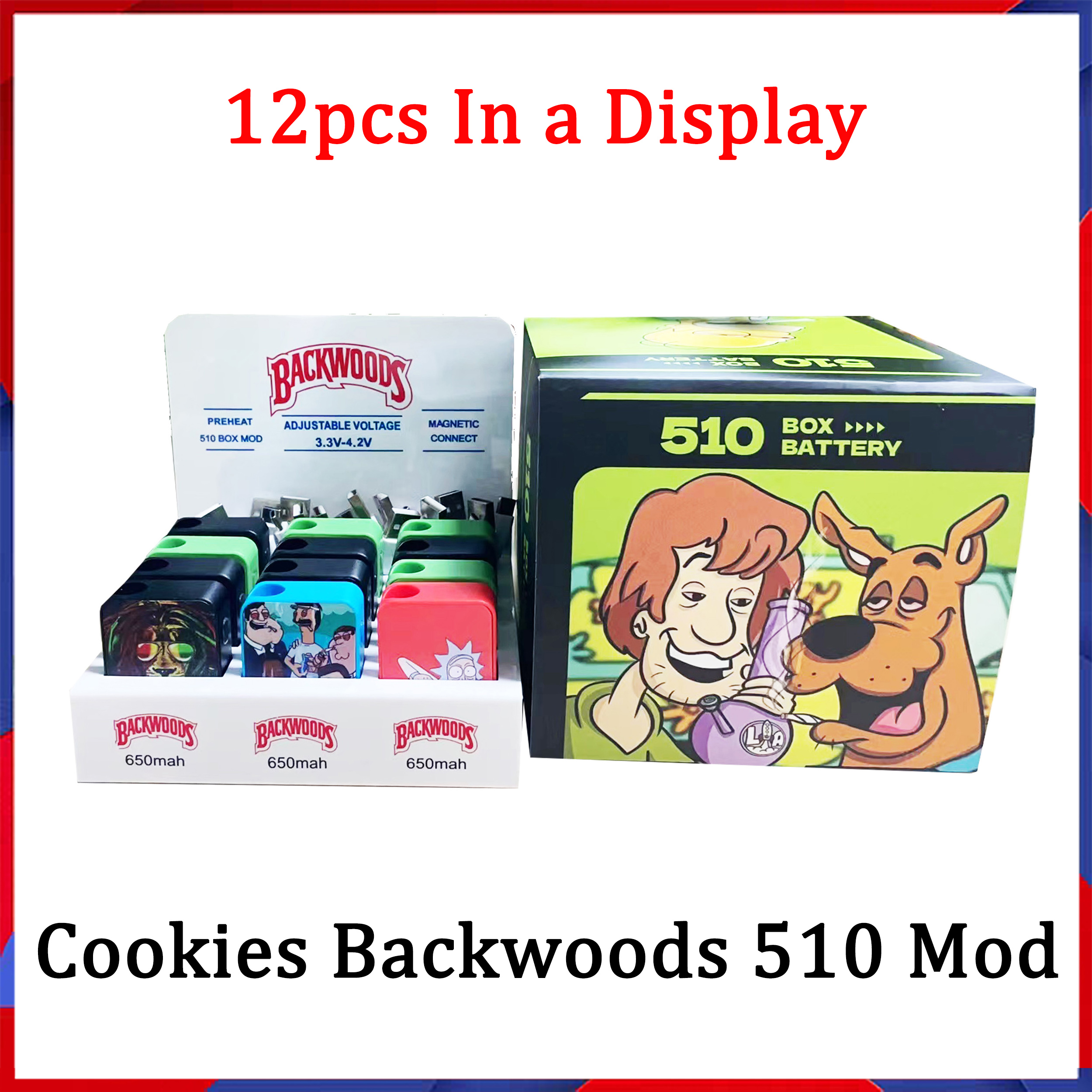 Cookies Backwoods 510 Box Mod USB Battery 650 Mah Variable Voltage Preheat Disposable Vapes Pen Vaporizer For 510 thread Thick Oil Cartridge Tank 12 Pcs In A Box
Cookies Backwoods 510 Box Mod USB Battery 650 Mah Variable Voltage Preheat Disposable Vapes Pen Vaporizer For 510 thread Thick Oil Cartridge Tank 12 Pcs In A Box