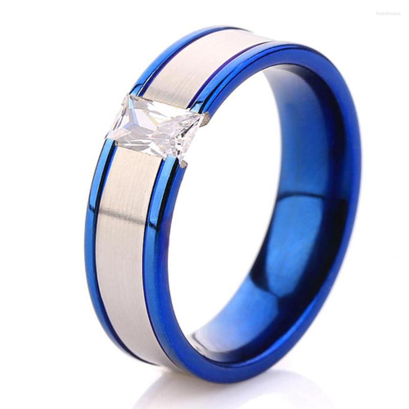 Wedding Rings Fashion Blue Color Stainless Steel Finger Ring Women's Shinning CZ Zircon
Wedding Rings Fashion Blue Color Stainless Steel Finger Ring Women's Shinning CZ Zircon