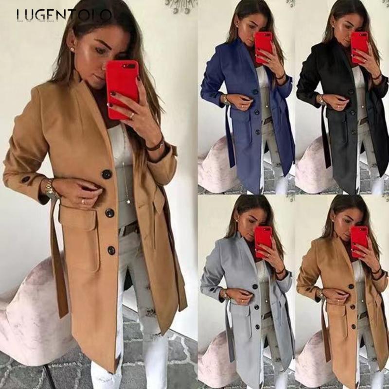Women' Wool & Blends Lugentolo Elegant Women Slim Single-breasted Lapel Large Size Female Casual Solid Coats Autumn Winter Long Jackets, Gray
Women' Wool & Blends Lugentolo Elegant Women Slim Single-breasted Lapel Large Size Female Casual Solid Coats Autumn Winter Long Jackets, Gray