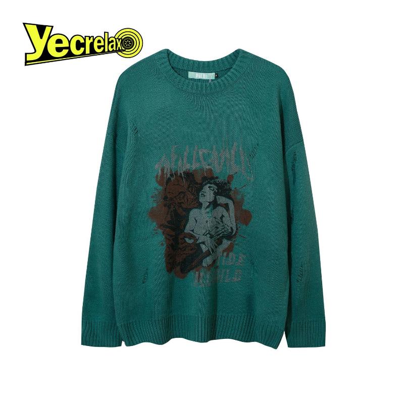 Men's T Shirts Hip Hop Streetwear Punk Print Sweater For Men Women Oversized Knitted Harajuku Casual Cotton Pullover Male Clothing, White
Men's T Shirts Hip Hop Streetwear Punk Print Sweater For Men Women Oversized Knitted Harajuku Casual Cotton Pullover Male Clothing, White