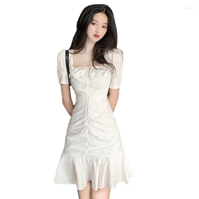 Party Dresses 2023 Summer French Pleated Square Neck Dress Women' Slim Waist Ruffled Holiday Sexy Buttocks Short, White
Party Dresses 2023 Summer French Pleated Square Neck Dress Women' Slim Waist Ruffled Holiday Sexy Buttocks Short, White