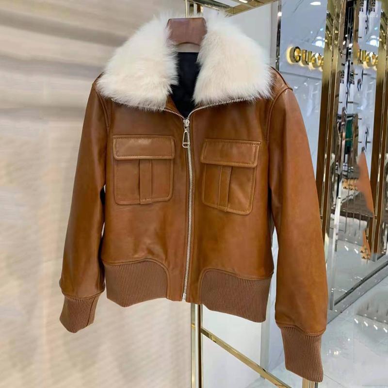 Women' Leather Brand Genuine Jacket Women Coat Winter And Spring Real Sheep Fur Collar Clothes FILLers Duck Down High Quality
Women' Leather Brand Genuine Jacket Women Coat Winter And Spring Real Sheep Fur Collar Clothes FILLers Duck Down High Quality