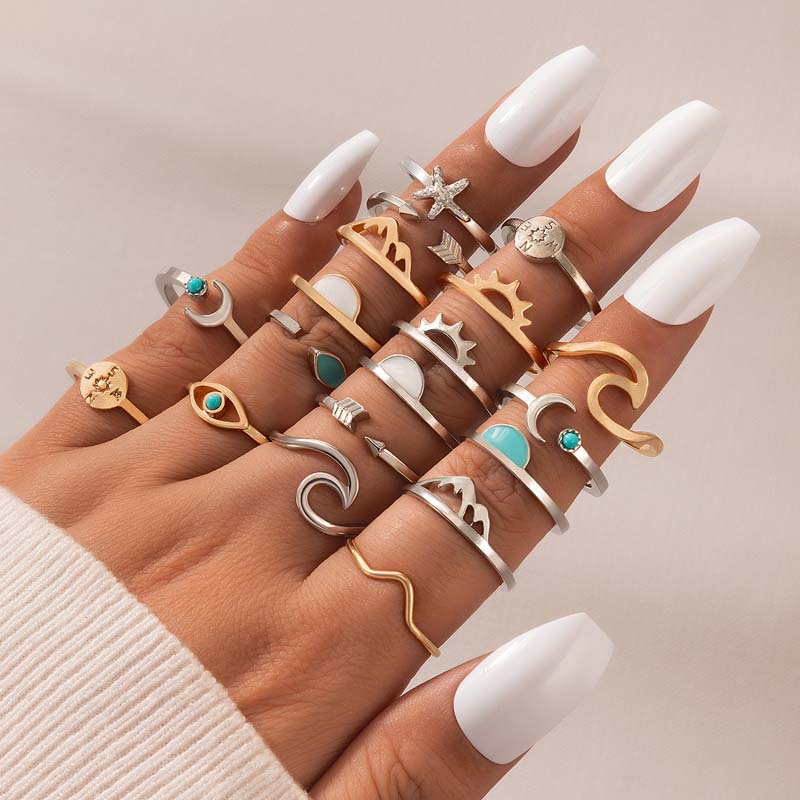 Charm 19 Pcs/set Bohemian Retro Joint Knuckle Rings Sets Finger Rings for Women Sea Wave Ring Set Punk Jewelry
Charm 19 Pcs/set Bohemian Retro Joint Knuckle Rings Sets Finger Rings for Women Sea Wave Ring Set Punk Jewelry