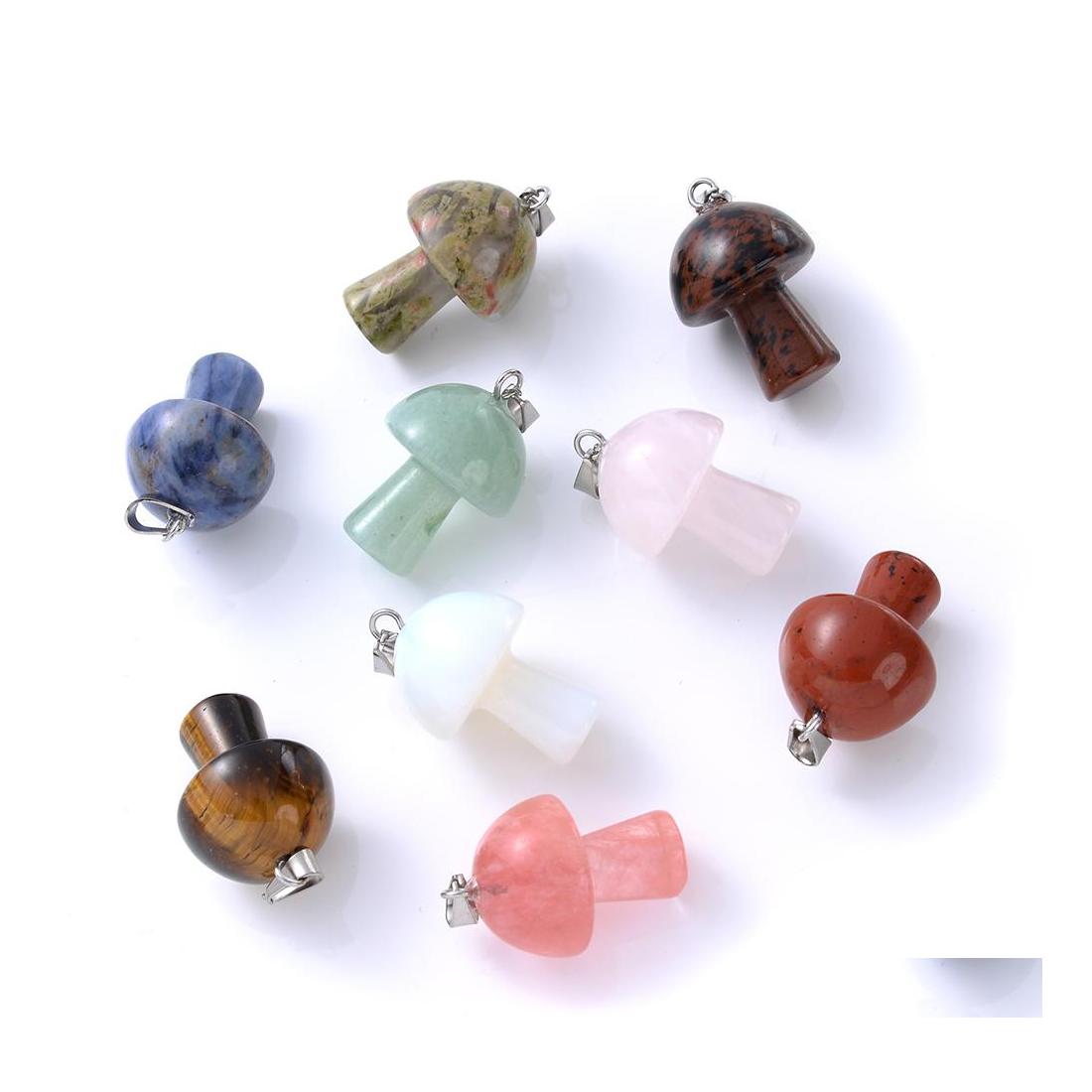 Charms Natural Mushroom Aventurine Lapis Lazi Crystal Tiger Eye Stone Beads Pendant For Diy Necklace Jewelry Making Drop Delivery Fi Dhom3
Charms Natural Mushroom Aventurine Lapis Lazi Crystal Tiger Eye Stone Beads Pendant For Diy Necklace Jewelry Making Drop Delivery Fi Dhom3